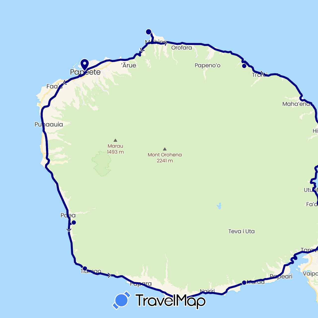 TravelMap itinerary: driving