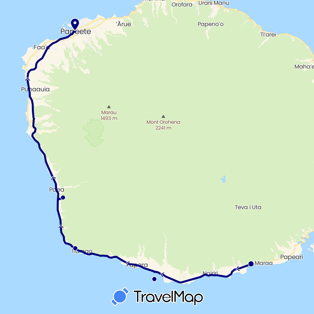 TravelMap itinerary: driving
