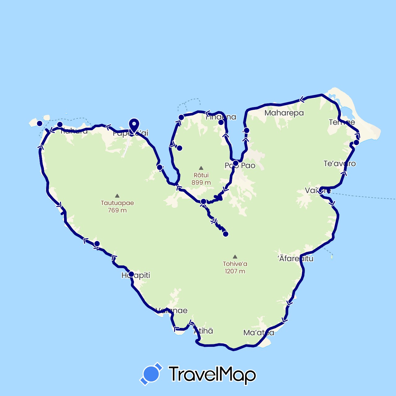 TravelMap itinerary: driving