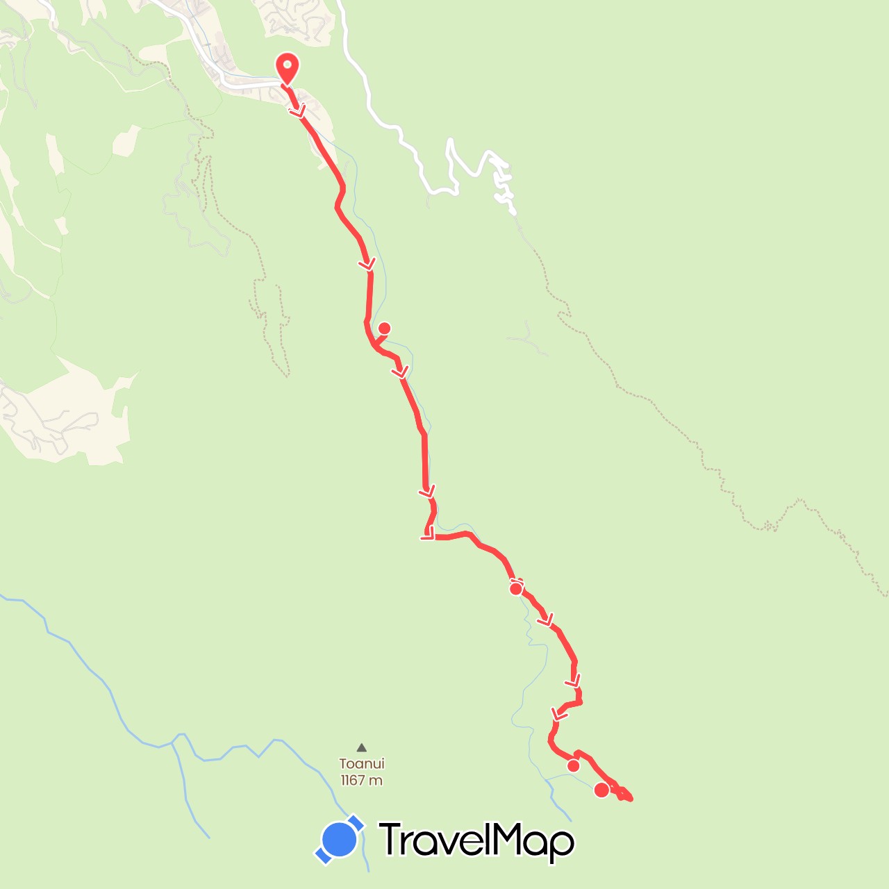 TravelMap itinerary: hiking in France (Europe)